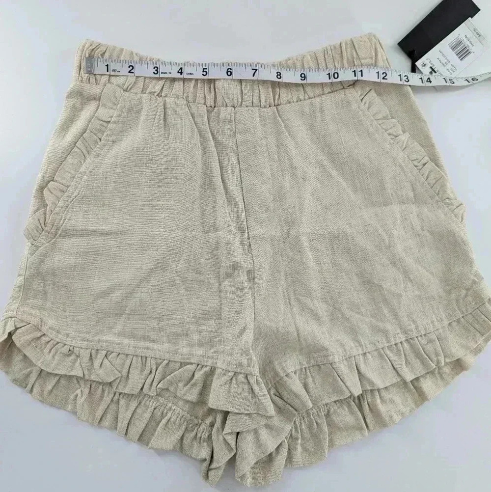 Women High Elastic Waisted Pleated Ruffle Casual Shorts Women Loose Wide Leg XS - Picture 2 of 12